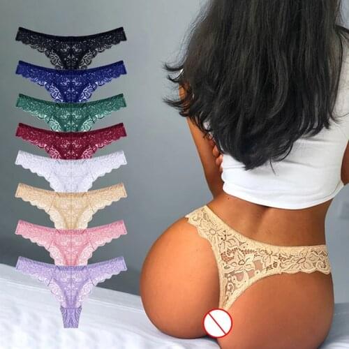 Morna New Lace Mini Thong Seamless Low Waist Thong Women Lace Sexy Fashion Panties Thong Panties Mesh Female Light Soft Panties