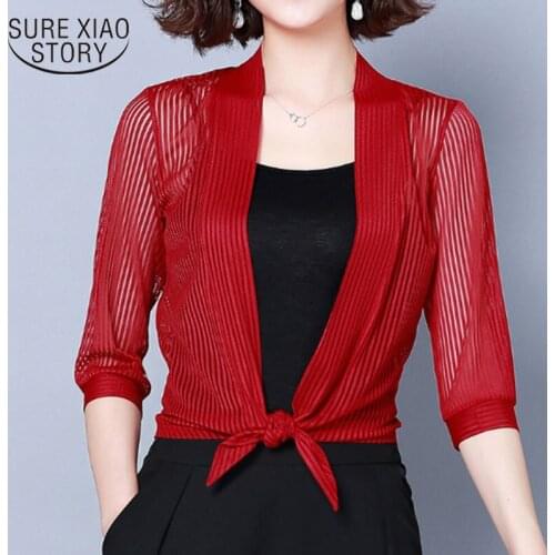 Women Coats 2021 Fashion Ladies Coats Shirts Short Coats Solid Three Quarter Office Lady Open Stitch Coats Women 3723 50