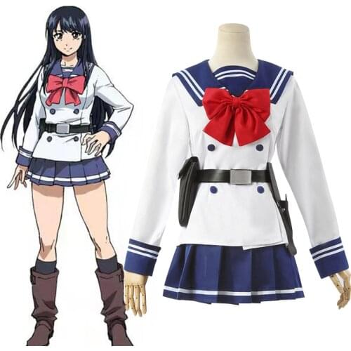 Women Girls Yuri Honjou Cosplay Costume Anime High-Rise Invasion School Uniform Full Set Wig Halloween Stage Show Outfit C81M125