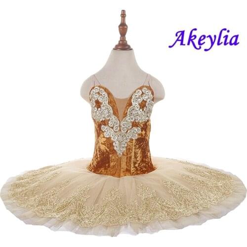 Gold beige Pre-professional Ballet Tutu red Classical Ballet Costume Tutu green Pancake Stage Ballet Attire Costume Esmeralda