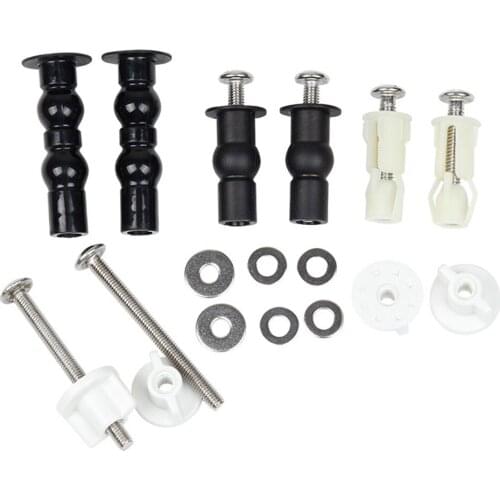1/4inch Toilet Seat Hinges Kit Nuts Screws Top Fixing Bottom Mount Universal Bolts Stainless Steel Hardware Replacement Parts