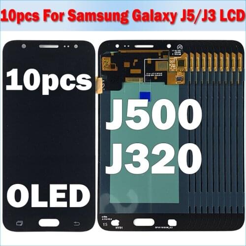 Lot 10 piece 100% Tested OLED For Samsung Galaxy J5 2015 J500 LCD J3 2016 J320 J320F Display Touch Screen Digitizer Adjust LCD