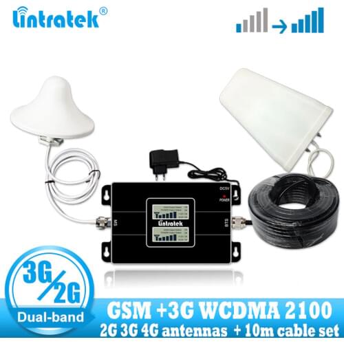 Lintratek Russia GSM 900/2100mhz Celular Bual band Cell Smart Phone Signal Booster WCDMA 3G GSM Signal Repeater 3G Amplifier