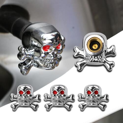 4 Pcs/Set Skeleton Skull Shaped Motorcycle Truck Car Styling Pressure Caps High Quality Wheel Rims Stem Caps Tire air Valve