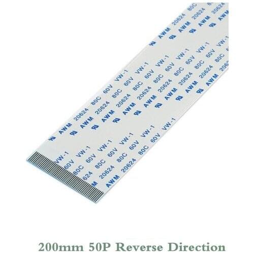 5 piece 0.5mm Pitch 200MM Length Reverse Direction FFC FPC TTL Ribbon Flat Cable 50 PIN New Flex For Camera Touchpad Mouse Pad