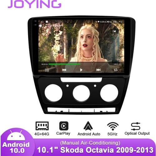 Joying 1 din Android Radio Stereo Head Unit Car Multimedia Player 10.1” GPS Car Music System Carplay For 2009-2013 Skoda Octavia