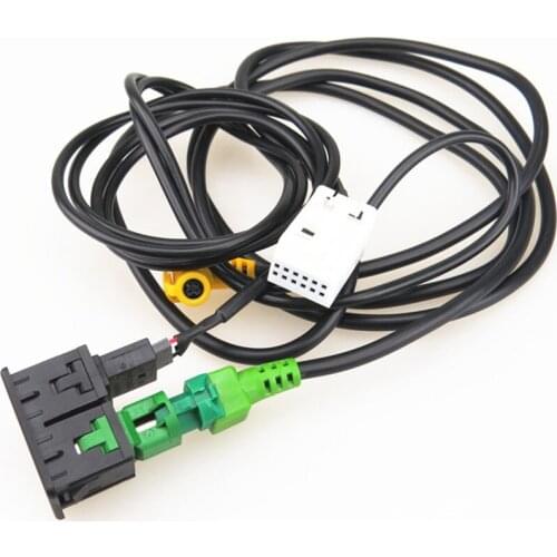 AZQFZ RNS310 RCD510 1 Set Car USB AUX Switch Adapter Harness Sockets Cable Wiring For VW CC Tiguan Passat B6 B7 3CD 035 249 A