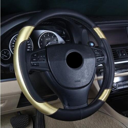 4 Colors Car Steering Wheel Cover 38cm Fashion Wheel Covers PU Leather Steering-wheel Auto Interior Accessories