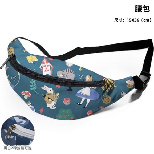 Disney Alice In Wonderland Mickey Anime Figures Toy Cartoon Products Cosplay Accessories Customized Waist Bag Shoulder Unisex