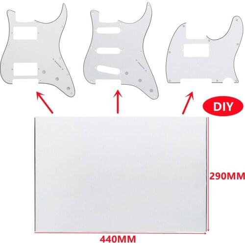 Blank Pickguard Sheet Electric Guitar Scratchplate DIY Material 44 X 29cm 3 Ply Bass Panel Blank Board For 1 X ST Or 2 X Tele