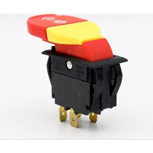 20/12A 125/250V 5E4 Wood Mechanical Electromagnetic Pushbutton Push Button Switches for Electric Power Tools, HY18
