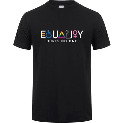 Equality Hurts No One LGBT Human T Shirt Men Summer Cotton O-neck Short Sleeve Tshirts Tops DY-047