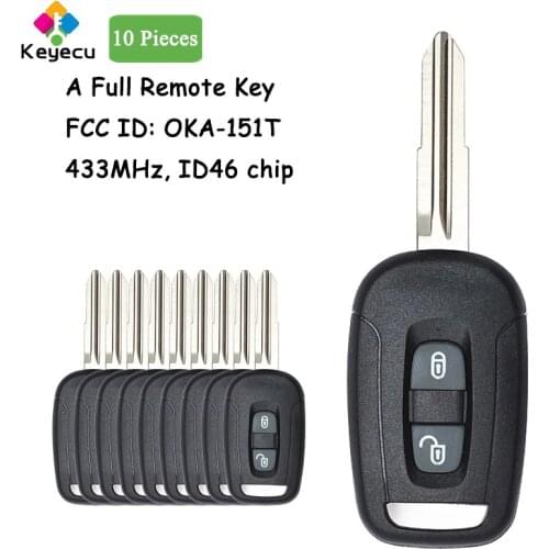 KEYECU 10PCS/Lot Replacement Remote Control Key With 2 Button 433MHz ID46 Chip - FOB for Chevrolet Captiva 2008 09 10 11 12 2013