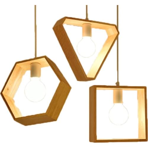 Creative Wooden Pendant Light Dining Living Room Lamp Modern LED Lighting Fixture Hanglamp Loft Industrial Nordic Home Art Decor