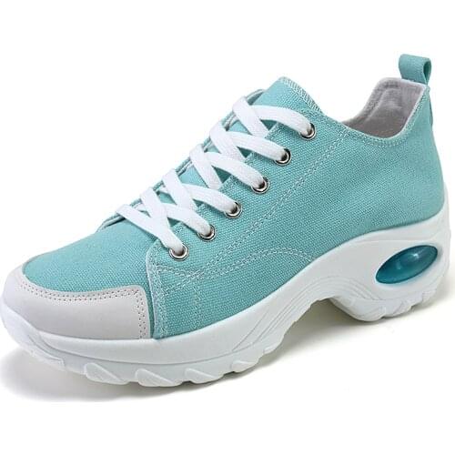 High Heel Fashion Canvas Shoes Women Summer Walking Shoes Girl Outdoor Breathable Sneakers Antiskid Casual Shoes for Street