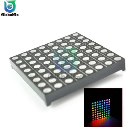 Matrix 8*8 Pixel Digital Flexible LED Panel RGB Full Color LED Display Red Green Bule Dot Matrix Screen 60mmx60mmx5mm