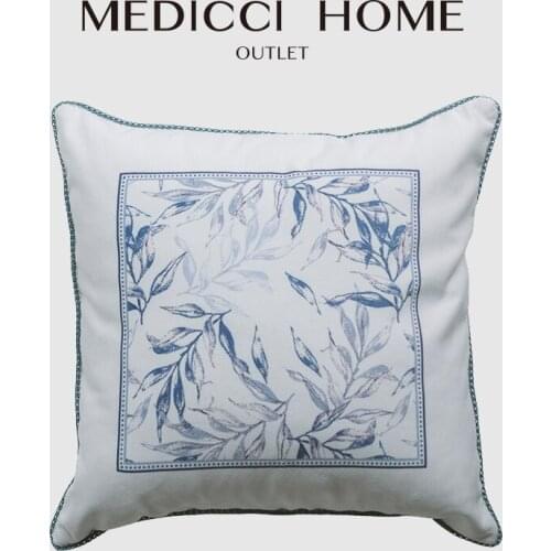 Medicci Home Summer Cushion Cover Elegant Blue And White Porcelain Pattern INS Luxury Pillow Case Sofa Office Chic Decorative