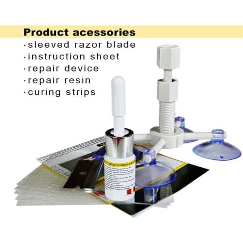 Windshield Repair Kit Quick Fix Car Cracked Glass Windscreen Repair Tool Kit Resin Sealer DIY Auto Window Screen Polishing