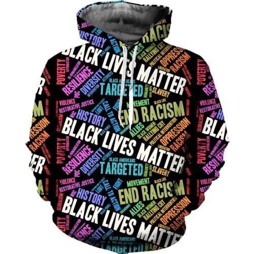 REAL American SIZE Custom High Quality End Racism - Love, Peace, Serenity Sublimation Printing Plus Size Hoodies