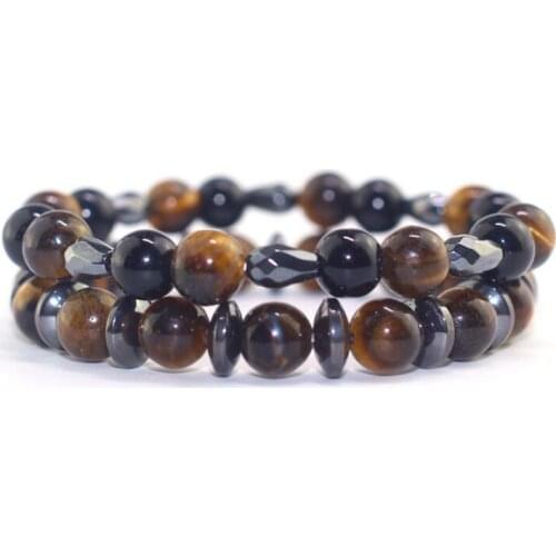 Natural Stone Fashion magnetic Bracelets For Couple Tiger Eye Stone Yin Yang Buddha Strand Bracelet Men Women Jewelry