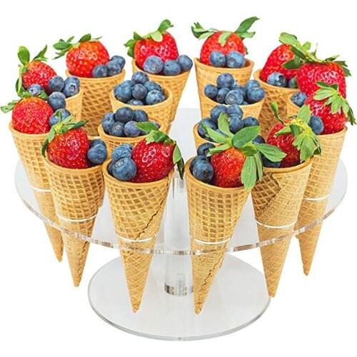 Newly Acrylic Ice Cream Stand Cake Cone Stand Holder 6/16 Cones Wedding Buffet Display