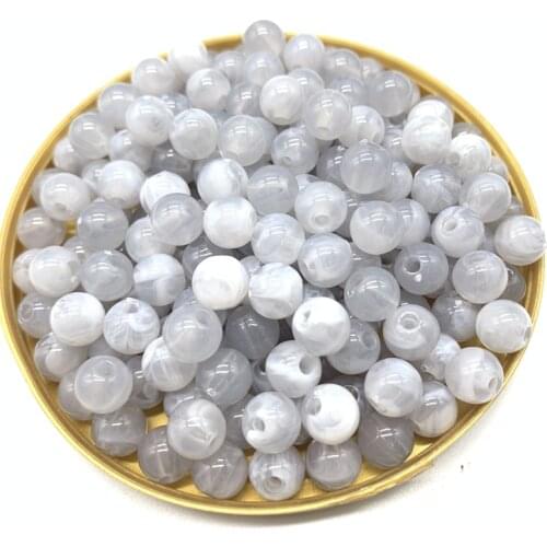 Wholesale 8 10 12 14mm Round Acrylic Beads Spacer Loose Beads For Jewelry Making DIY Bracelet Necklace#QG06