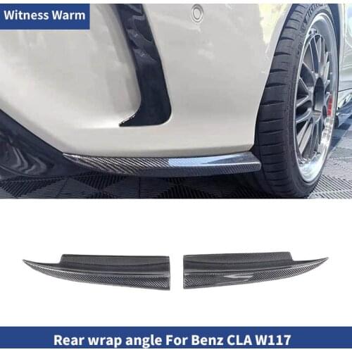 CLA W117 Carbon Fiber Rear Bumper Side Lip Splitter Apron for Mercedes Benz CLA Class C117 CLA250 CLA260 CLA45 2014 - 2016