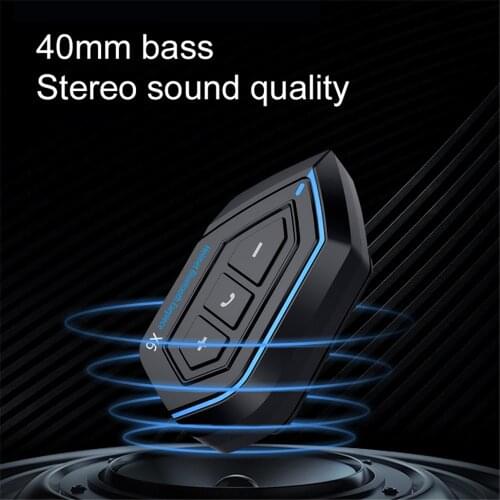 Motorcycle Bluetooth 5.0 Helmet intercom Wireless Handsfree telephone call Kit Stereo Anti-interference Interphone Music Player