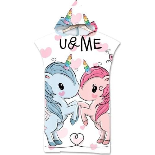 Unicorn Cape Hooded Bath Towel for Adults Quick-Dry Bath Pink Robe Poncho for Swimming Beach Surf Man Woman Bathrobe Beachwear