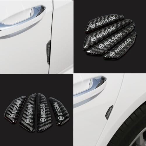 4pcs black Car Door anti-collision corner protection strip decoration For Nissans Nismo X-trail Almera Qashqai Tiida Teana