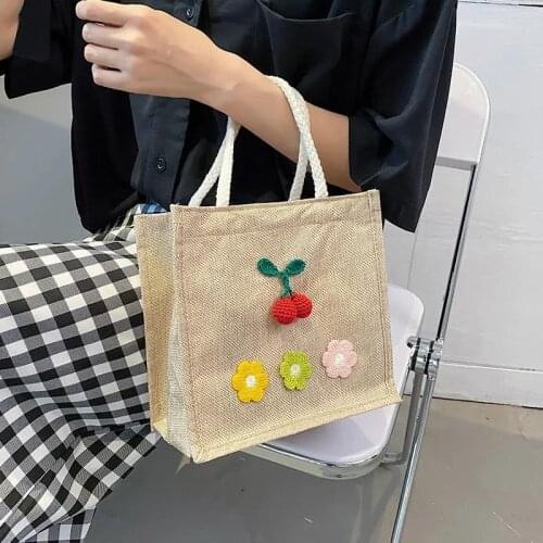 Flower Print Portable Lunch Bag Thermal Insulated Bento Box Tote Office Picnic School Food Cooler Storage Pouch Handbag Shopping