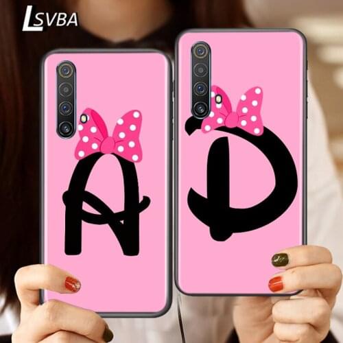 Silicone Cover Cute Bow-Knot Letter For Realme V15 X50 X7 X3 Superzoom Q2 C11 C3 7 7i 6s 6 5 Global Pro 5G Phone Case