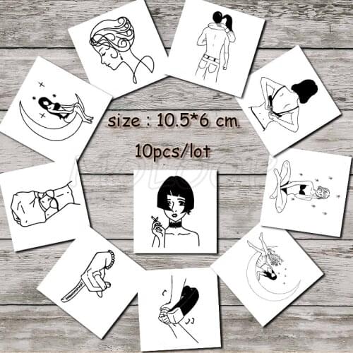 Tattoo sticker fake tatoo moon star girl hand small arm temporary water transfer waterproof stickers for man woman sell in lot