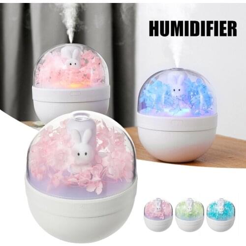 USB Humidifier Portable Small Home Cute Cool Mist with Colorful Night Light Auto Shut-Off Essential Oil Diffuser 220ml TN88