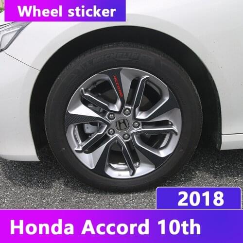 Carbon Fibre Vinyl Car Styling Wheel Hub Sticker Strip Rim Care Protector Decal Trim For Honda Accord 10th 2018 Accessories