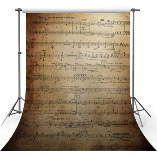 Vintage Music Notes Photography Studio Background Classical Music Score Retro Photo Shoot Backdrop Old Grunge Wallpaper