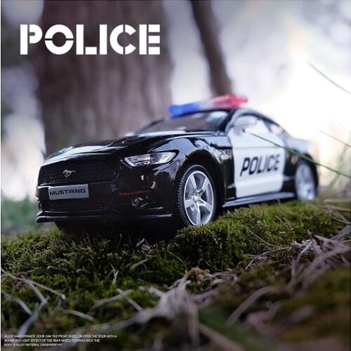 High Simulation Exquisite Die-casts &Toy Vehicles: RMZ city Car Styling Ford Mustang GT Police 1:36 Alloy Supercar Model Toy Car