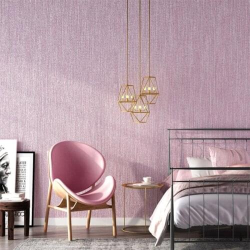Wellyu обои Modern minimalist pure pigmented color linen wallpaper beauty salon purple pink living room bedroom hotel wallpaper