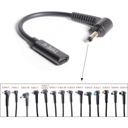 USB 3.1 Type C USB C Laptop Charger Power Adapter Converter USB Type C Female to 4.0*1.35 5.5*1.7 4.5*3.0 4.0*1.7mm Dc Plug Jack