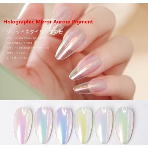 0.4g Chrome Pearl Shell Powder Nail Art Glitter Pigment Unicorn Powder Long Lasting Manicure Nail Tip Decoration Gel Polish Dust