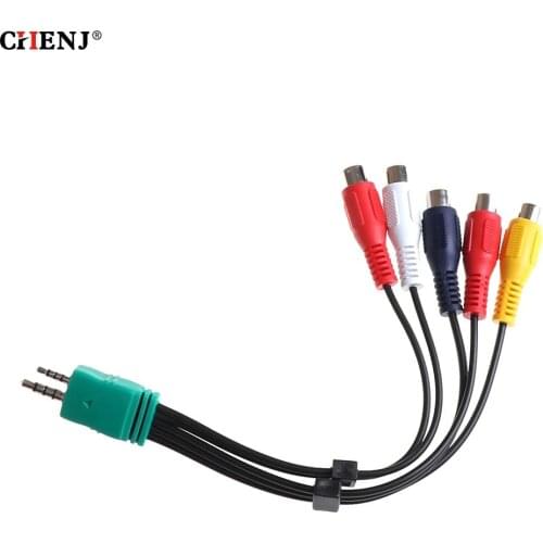 1pc 3.5mm + 2.5mm To 5RCA Audio Video AV Component Adapter Cable For Samsung LED LCD TV BN3901154W BN39-01154W 20cm
