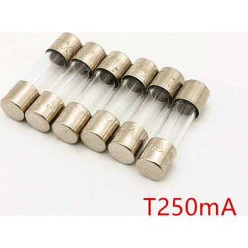 100 pcs/lot) T250mA 250V 5 x 20mm Slow Blow Glass Tube Fuse,250mA,0.25A,0.25Amp
