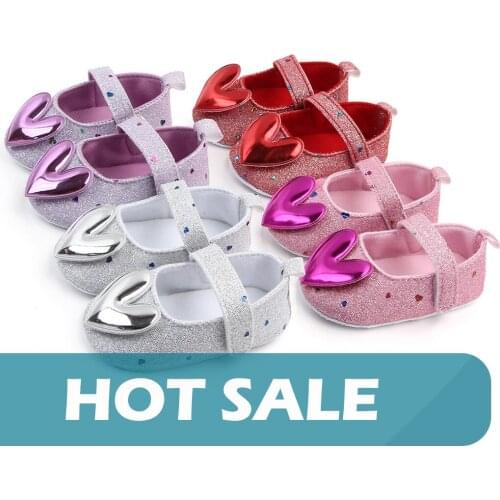 3# Baby Shoes Girls Indoor Soft-soled Heart-shaped Princess Shoes Baby Walking Sandals Baby Girl Shoes Solid Сандали Детские