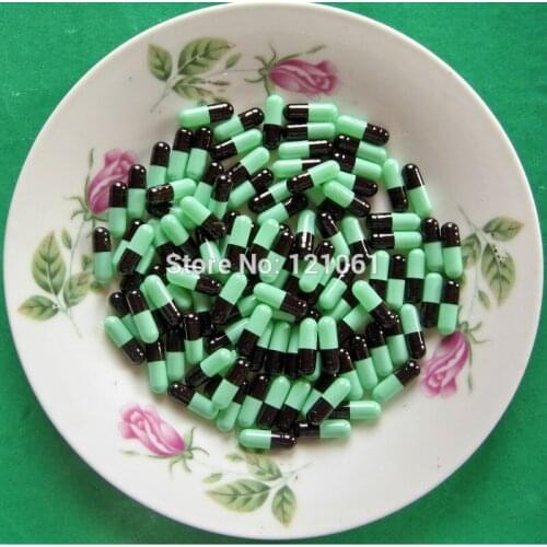 4# 300pcs!Black-Green Colored empty capsules size 4,hard gelatin empty capsules(joined or seperated capsules available!)