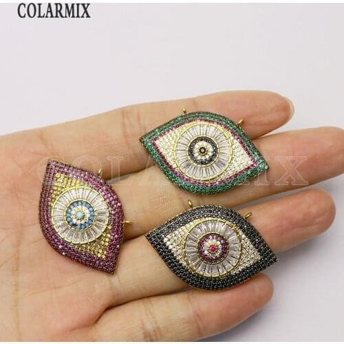 4 Pcs Eyes shape pendant accessories for necklace making zircon charms pendant Zircon jewelry pendant Fashion jewelry 7244