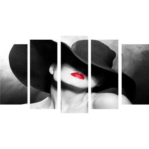 5 piece canvas art posters and prints Marilyn Monroe Sexy lips beauty home decor frames wall art Modular wall paintings