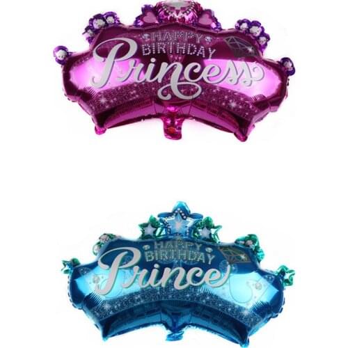 50pcs 68*55cm Blue Pink Crown Foil Balloons Prince Princess Printing Balloons Decor Baby Shower Birthday Party Balloons Supplies