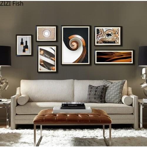 Multiple Styles HD Inkjet Decorative Painting Framed Building Abstract Paint Hanging Picture Solid Wood Frame Nordic Mural Decor