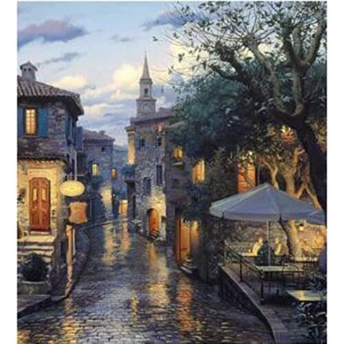 Diamond Painting 5D DIY Landscape Painting Street Scenery Picture Square/Round Diamond Cross Stitch Embroidery Decoration TX246