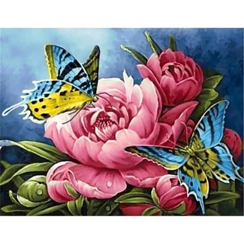 ARMYQZ5D DIY round diamond square diamond diamond painting peony rhinestone kit diamond embroidery flower mosaic butterfly cross